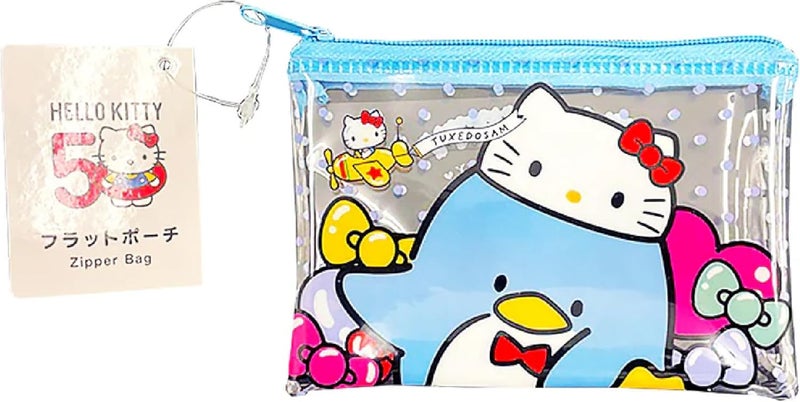MENBLY 50th anniversary Flat pouch, Cute Vinyl Zipper Pouch, Card Wallet & Case, Kawaii Pouch Bag, 12x7.5x1cm (Sky Blue Tuxedo-Sammy) - Image 2